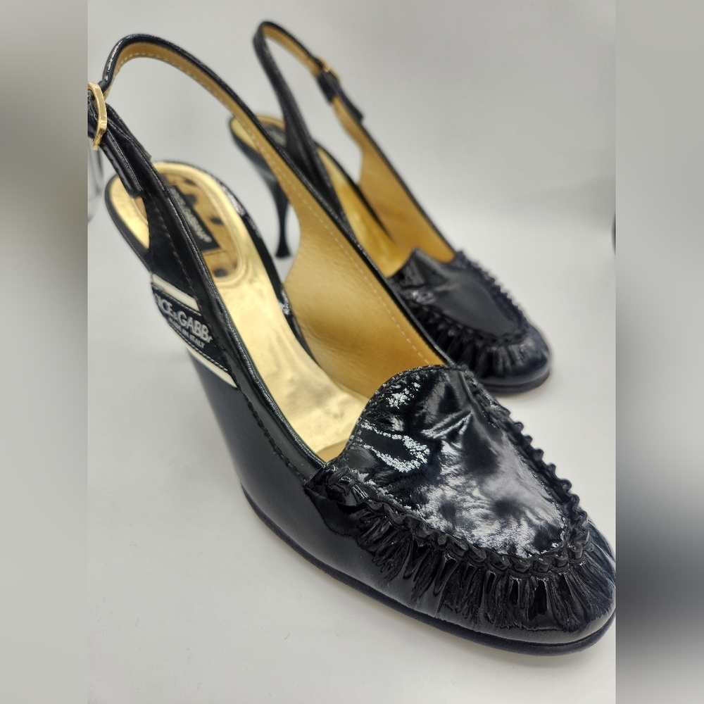 Dolce & Gabbana patent leather slingback heel